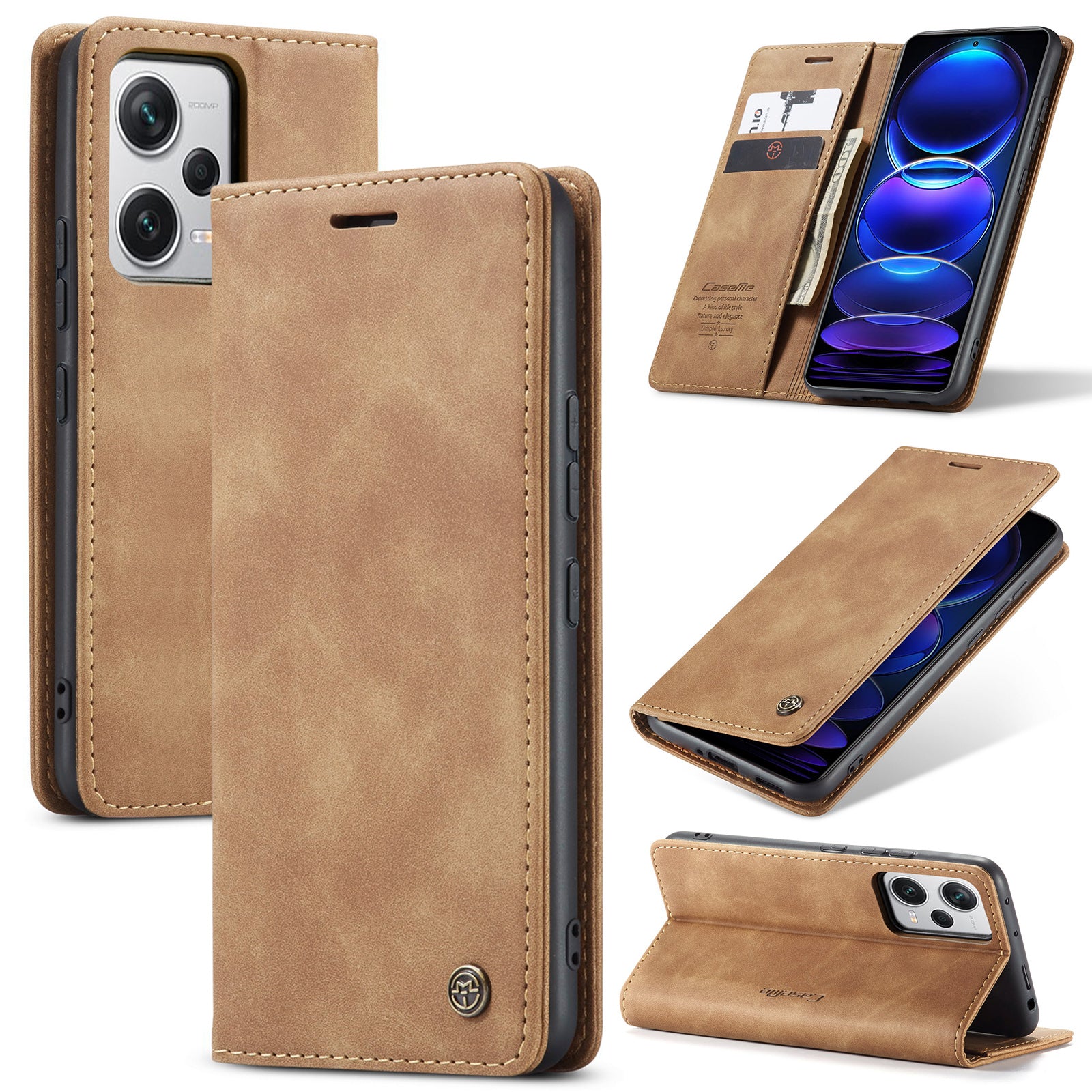 CASEME 013 Series Phone Shell for Xiaomi Redmi Note 12 Pro 5G PU Leather Case Wallet Stand Cover CASEME 013 Series Phone Shell for Xiaomi Redmi Note 12 Pro 5G PU Leather Case Wallet Stand Cover
